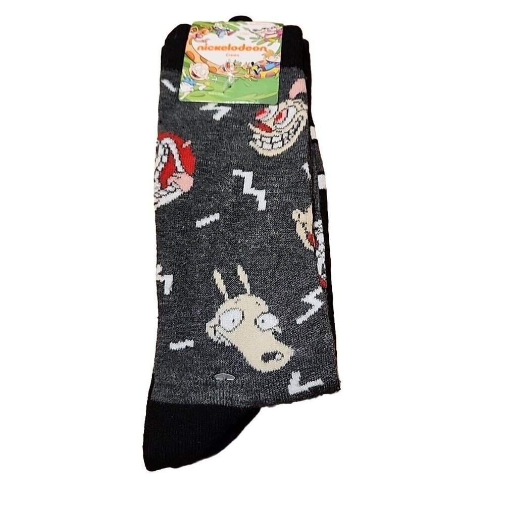 Nickelodeon crew socks 2 Pack Adult Size 6 1/2 - 12 Cat-Dog & Hey Arnold